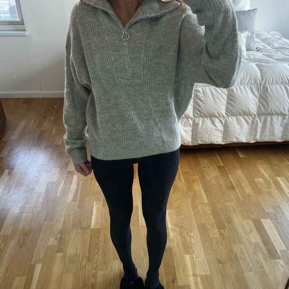 & other stories Stockholm half zip sweater pullover gray XS